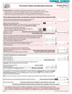 Provincial Tuition and Education Amounts