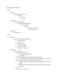 Make-Up Work (Feb 29-Mar 4) Monday &bull; Bellwork o Review Friday`s