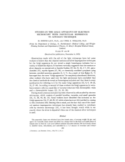 studies on the golgi apparatus by electron