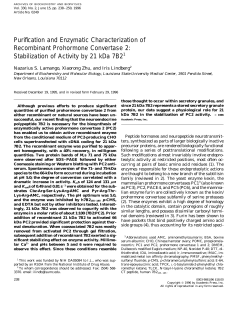 Purification and Enzymatic Characterization of Recombinant