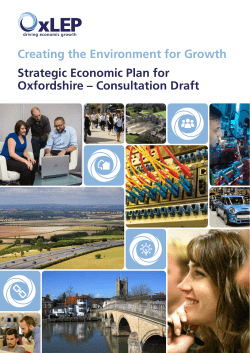 Creating the Environment for Growth Strategic Economic Plan for
