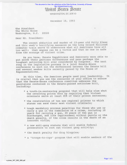 Public Letter from Dole to President