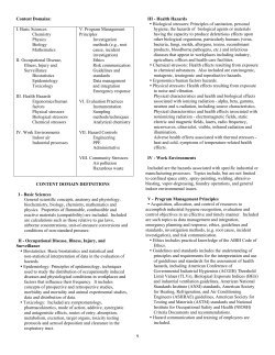 9 Content Domains: I. Basic Sciences Chemistry Physics Biology