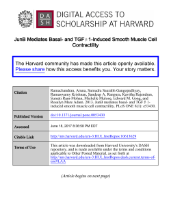 JunB Mediates Basal- and TGF&beta;1-Induced Smooth Muscle Cell