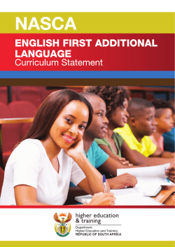 English First Additional Language - Department of Higher Education