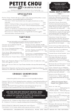 Daily menu of the Broad Ripple location