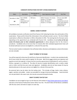 CANDIDATE INSTRUCTIONS FOR PART II (PAM) EXAMINATION