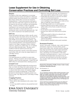 Lease Supplement for Use in Obtaining Conservation Practices and