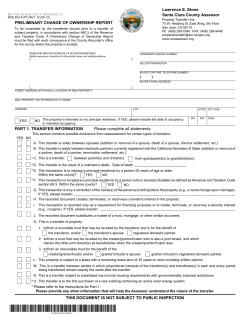 PART 1. TRANSFER INFORMATION Please complete all statements