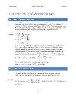 Ch 25 Geometric Optics