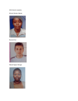 2013 Alumni students Winnie Wanjiru Njanjo Noorani Zun Kibandi