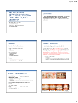 Relationship Between Dysphagia, Oral Health, and Dentition