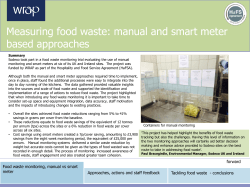 Measuring food waste: manual and smart meter based approaches
