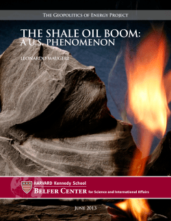 The Shale Oil Boom - The Belfer Center for Science and