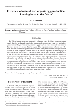 Overview of natural and organic egg production: Looking back to the
