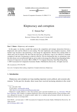 Kleptocracy and corruption