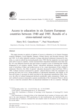 Access to education in six Eastern European countries between