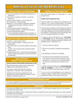 Naming a Trust as the IRA Beneficiary