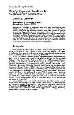 Family Type and Familism in Contemporary Appalachia James