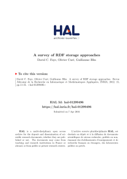 A survey of RDF storage approaches - Accueil HAL-ENPC