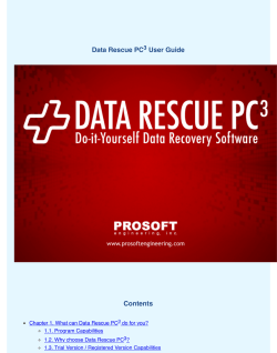 Data Rescue PC3 User Guide - Prosoft Engineering, Inc.
