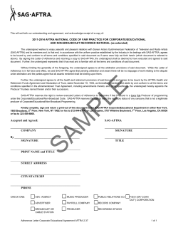 Accepted and Agreed: SAG