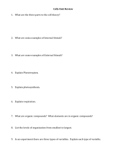Cells Unit Review 1. What are the three parts to the cell theory? 2