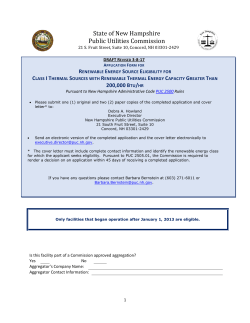 Class I Thermal Sources with Renewable Thermal Energy Capacity