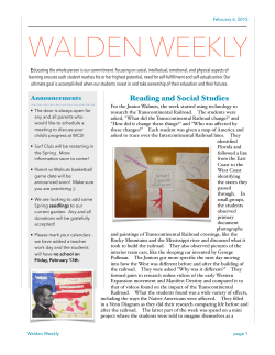 February 6th 2015 - Walden Community School