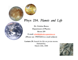 Phys 214. Planets and Life