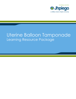Uterine Balloon Tamponade
