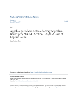 Appellate Jurisdiction of Interloctory Appeals in Bankruptcy 28 USC