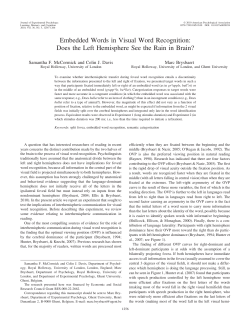 Embedded Words in Visual Word Recognition: Does - crr