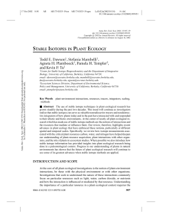 STABLE ISOTOPES IN PLANT ECOLOGY