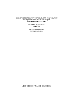 2014 City of Groveport Financial Statement