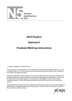 2016 Physics National 5 Finalised Marking Instructions