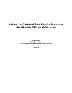 Review of Grant allocation formula for DDC and VDC 2012