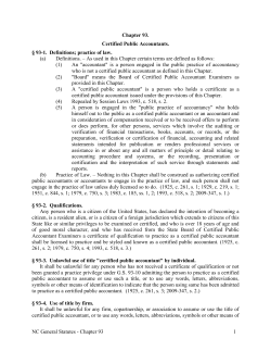 NC General Statutes - Chapter 93 1 Chapter 93. Certified Public