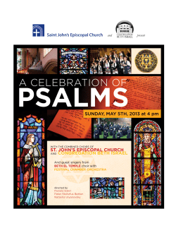 A CELEBRATION OF PSALMS - St. John`s Episcopal Church