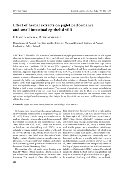 Effect of herbal extracts on piglet performance and small intestinal