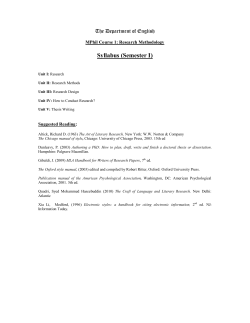 Syllabus (Semester I)