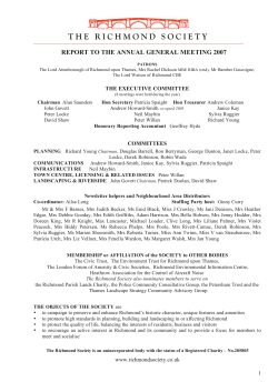 Richmond Society AGM Annual Report 2007
