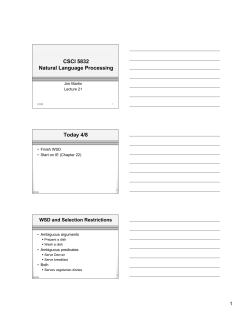 CSCI 5832 Natural Language Processing Today 4/8