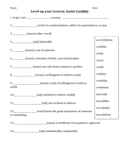 Level-‐up your Lexicon: Justin Credible
