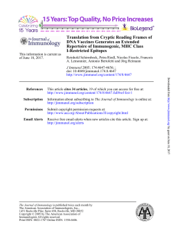 I-Restricted Epitopes Repertoire of Immunogenic, MHC Class DNA
