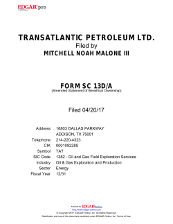 schedule 13d - TransAtlantic Petroleum Ltd.
