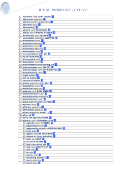 BTU SFL WORD LISTS