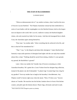 THE STAIN OF BLACKBERRIES