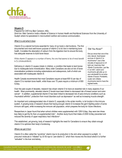 Vitamin D - the Canadian Health Food Association