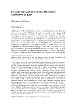 Unlocking Catholic Social Doctrine: Narrative as Key